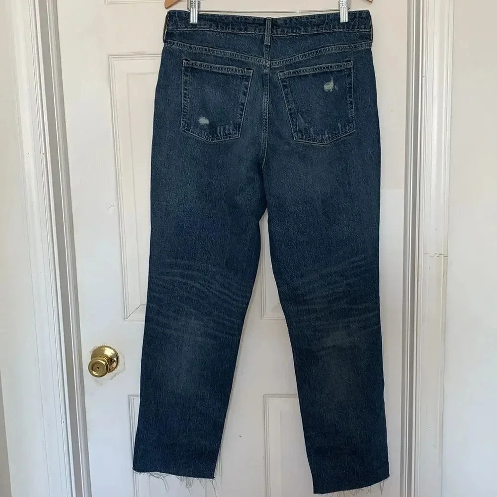Free Assembly Distressed High Rise Straight Jeans - Picture 2 of 6